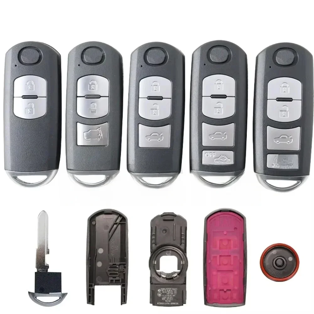 Étui pour clé de voiture 2 3 4 boutons, coque Fob pour Mazda 3 5 6 CX5 CX7 CX9 CX-5 CX-7 CX-9 MX-5 Miata RX-8 X-5 Summit Axela Atenza M3 M6