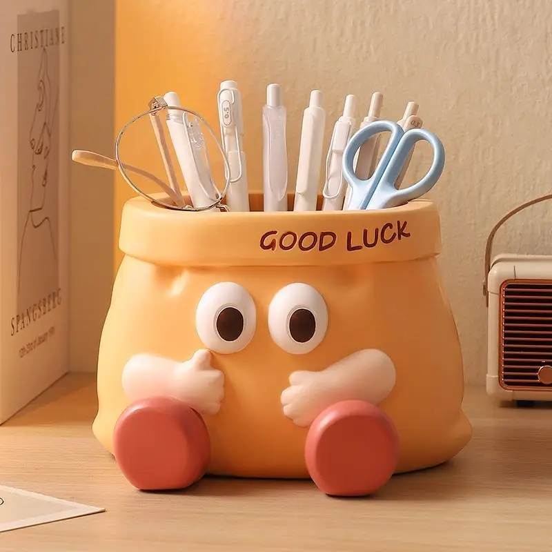Creative Cartoon Pencil Holder Storage Stationery Cute Ornament Office Desktop Decoration Large Capacity Birthday Gift