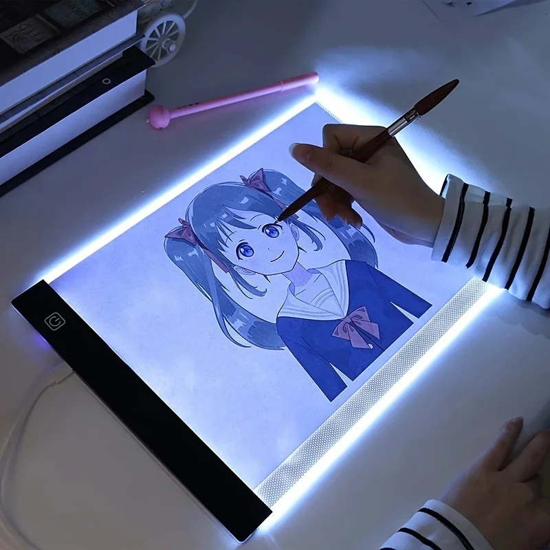 Tablette lumineuse à LED pour dessin et copie, tablette à intensité variable, peinture au diamant, tablette à 3 niveaux, A4, jouet pour enfants