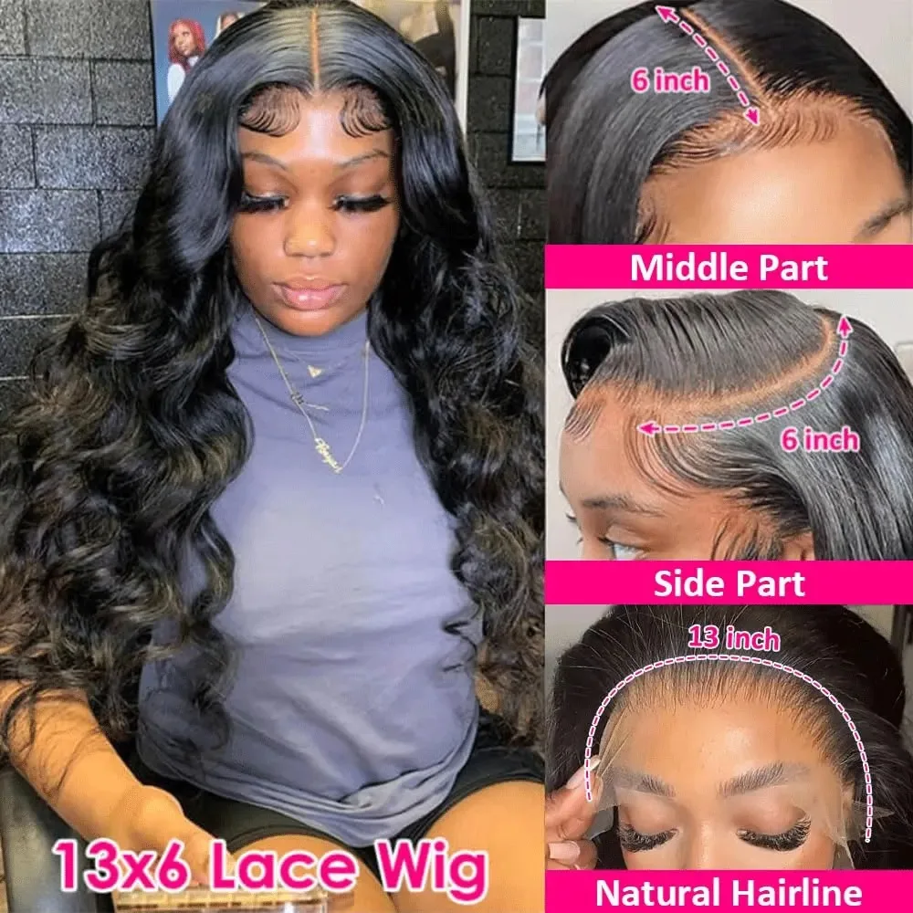 40Inch 200% Density 13x4 13x6 Body Wave Lace Front Wigs Human Hair Pre Plucked Human Hair Wigs For Women image 6