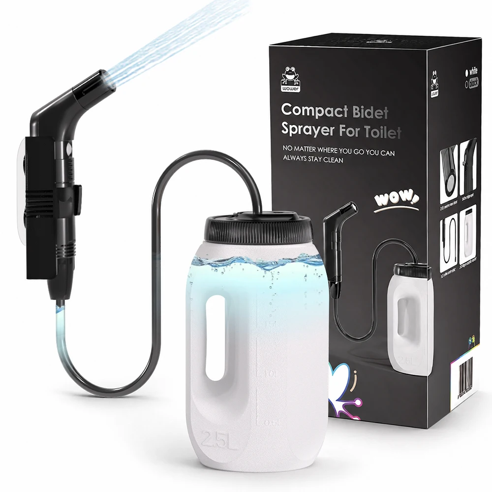 2.5L Portable Electric Bidet Rechargeable Shataf Hand Bidet Butt Sprayer for Personal Hygiene Cleaning Travel Camping Bidet