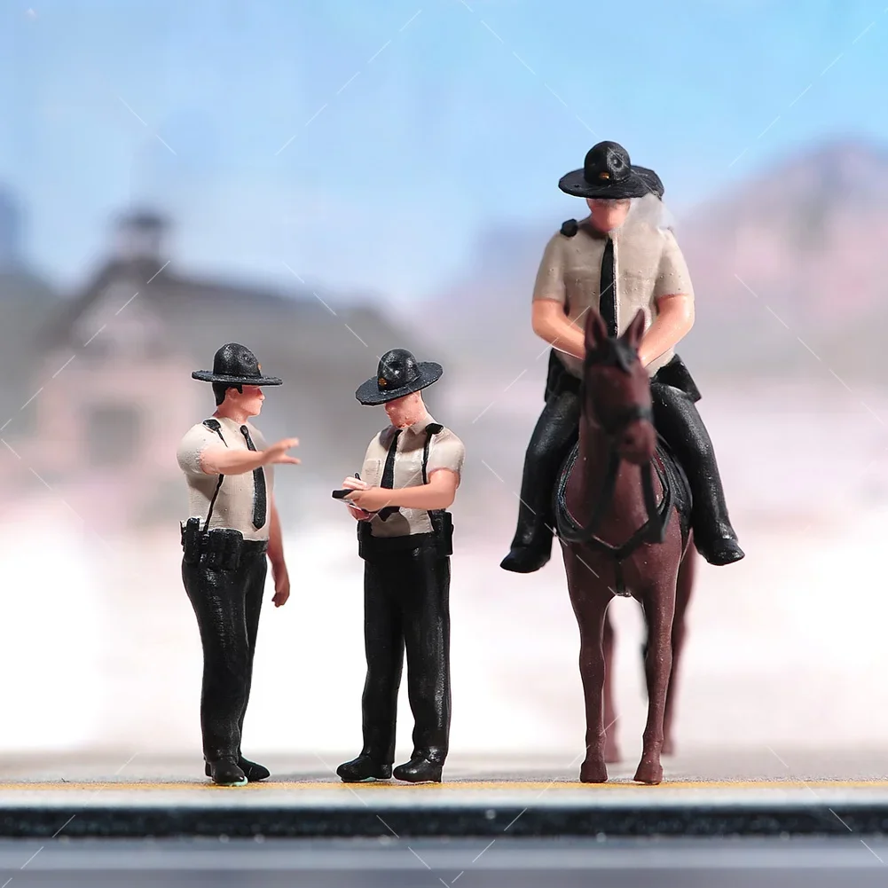 Figurine de scène masculine peinte pour voitures et véhicules, figurine l'inventaire, poupées non peintes, modèle patflexman américain, cheval à cheval, 1/24, 1/64, 1/43, 1/87