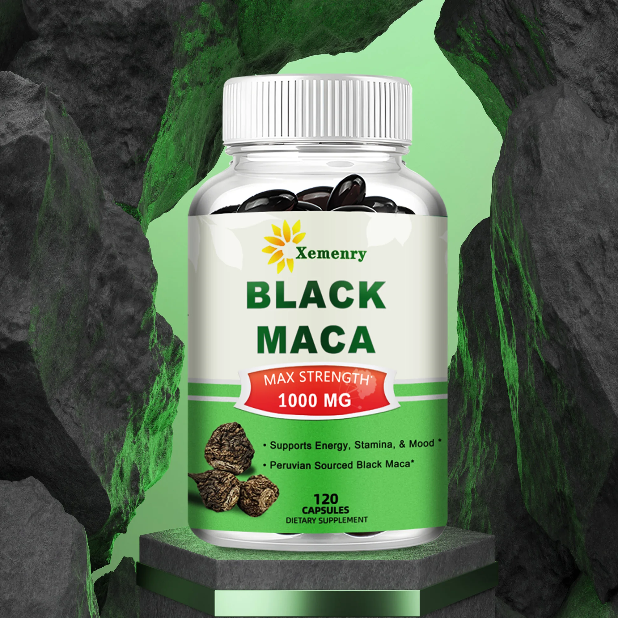 Black Maca - Increase Size and Endurance, Improve Vitality, and Relieve Fatigue - 120 Capsules