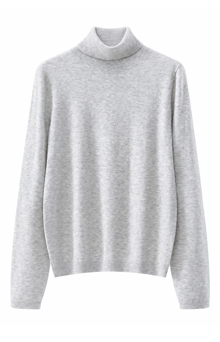 MZ62020 Damen Rollkragenpullover aus Kaschmir-Modal-Mischung, Langarm, Weiche Textur, Oberteil für Herbst und Winter, Ideal für den Alltag und zum Schichten. – Detail 10