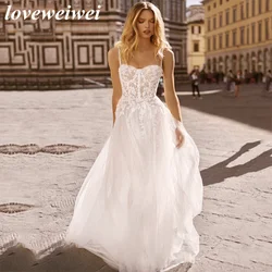 Vestido De novia con tirantes finos, traje elegante bohemio, escote Corazón, apliques, vestido De novia para playa