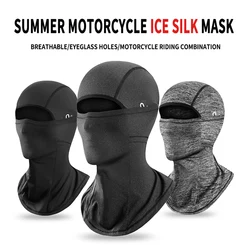 Motorcycle head cover breathable ice silk motorcycle riding full face mask neck windproof mask high elastic balaclava hat