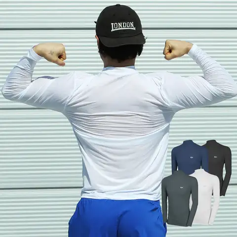 모렉스 여름 남성 냉감 골프 이너웨어 쿨 반폴라 긴팔 등산 티 아이스 기능성 티셔츠 321A