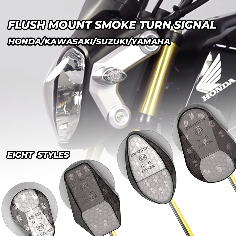 Motorcycle Turn Signal Light YAMAHA SUZUKI HONDA KAWASAKI LED 12V Indicator 2PCS Motorbike Accessories