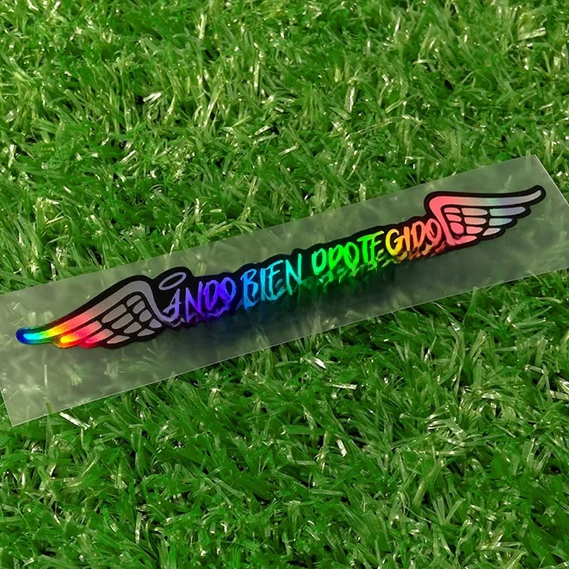 1PC/2PCS Jestem dobrze chroniony przed Up in Heaven Naklejki motocyklowe Wodoodporne na zbiornik paliwa motocykla Helemt Skuter Laser Decor — zdjęcie 2