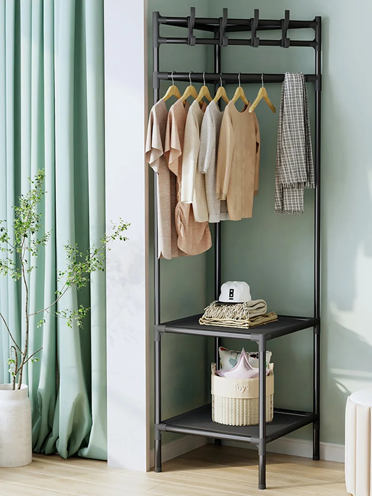 Organizador de zapatos Perchero De Esquina Estante De Ropa Perchero De Piso 2 Capas