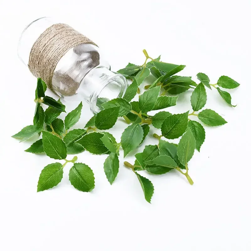 Plantes de feuilles vertes artificielles, 50 pièces, couronnes de fleurs décoratives pour jardin, mariage, décoration de noël pour la maison, accessoires de bricolage