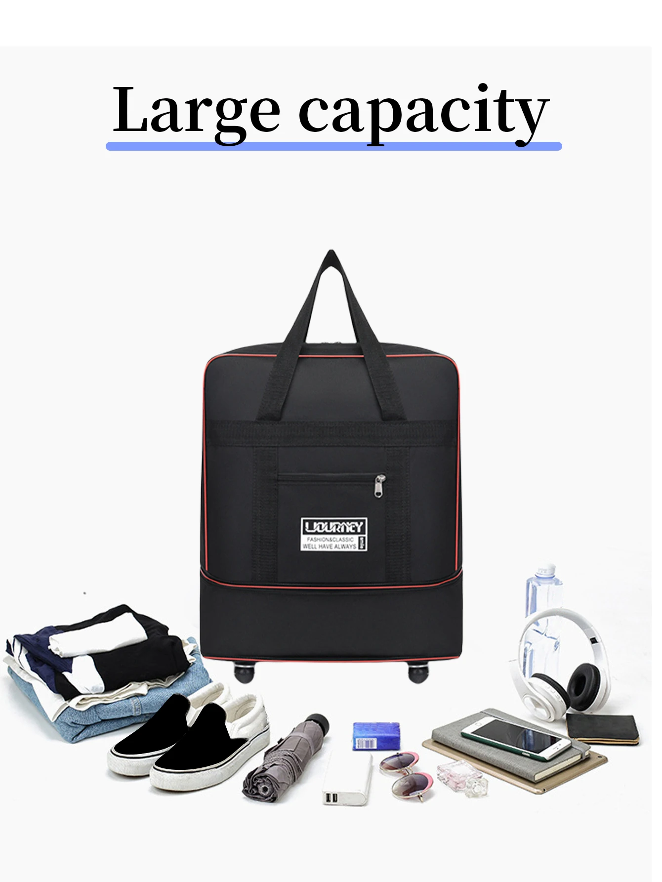 Large capacity portable Moving Storage backpack,study abroad, travel, expandable packing bag with wheels