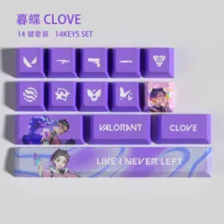 clove keycaps, Valorant Keycaps, OEM Profile, 14Keys Mini Set, PBT Dye Sub, New Design