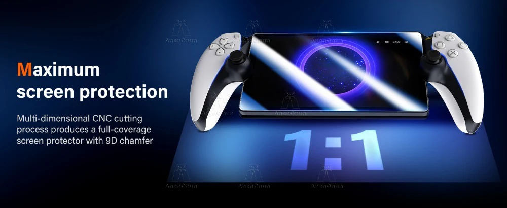 PS Portal Displayschutzfolie aus gehärtetem Glas, Härtegrad 9H, bruchsicher, kratzfest, gegen Fingerabdrücke, 2,5D Arc Edge HD, blasenfrei – Detail 2
