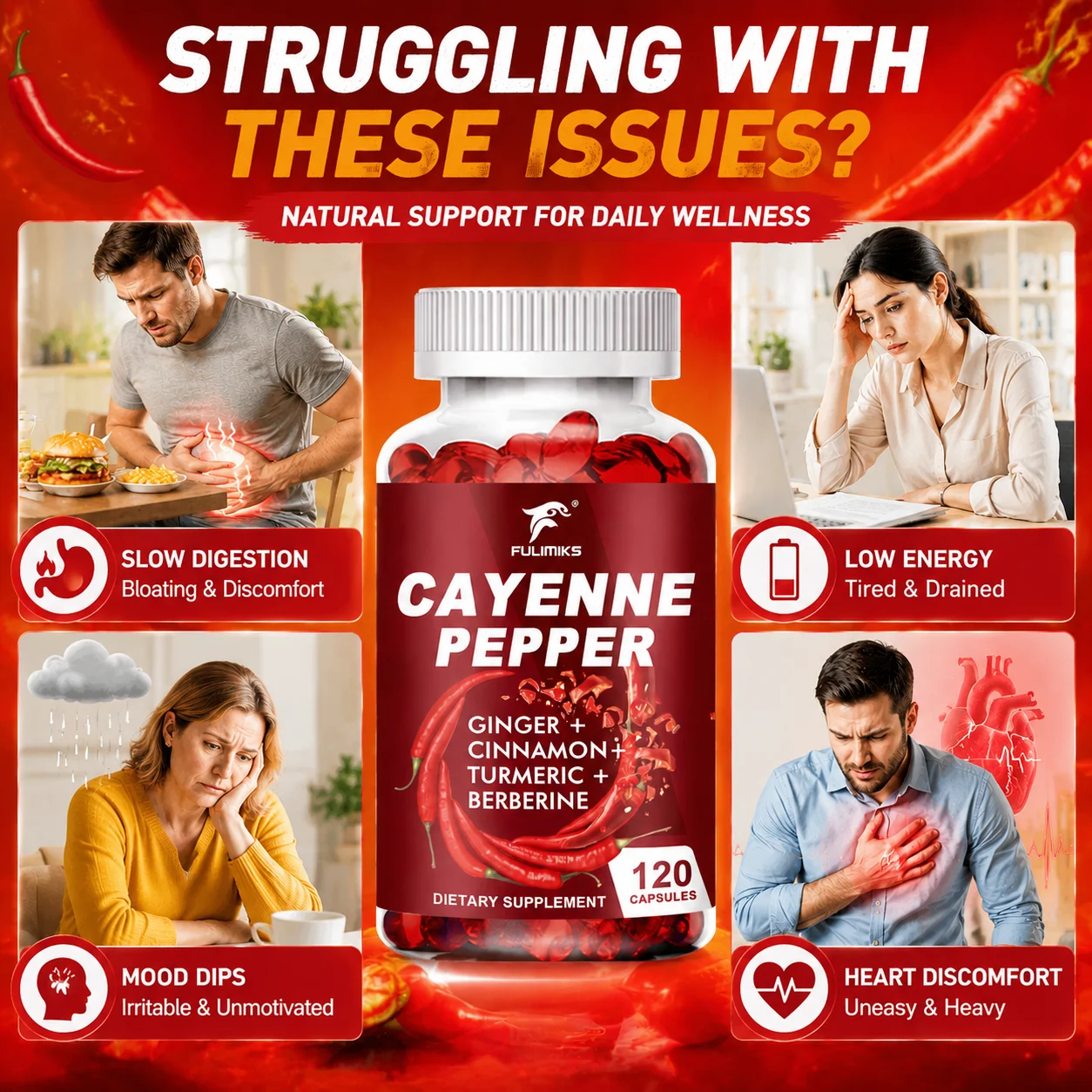 Cayenne Pepper Capsules, Suppo - Tulsi Holy Basil recension och pris