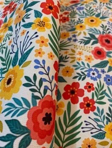 

Retro Style Flower Pattern Fabric Suitable for Multi-Purpose Use