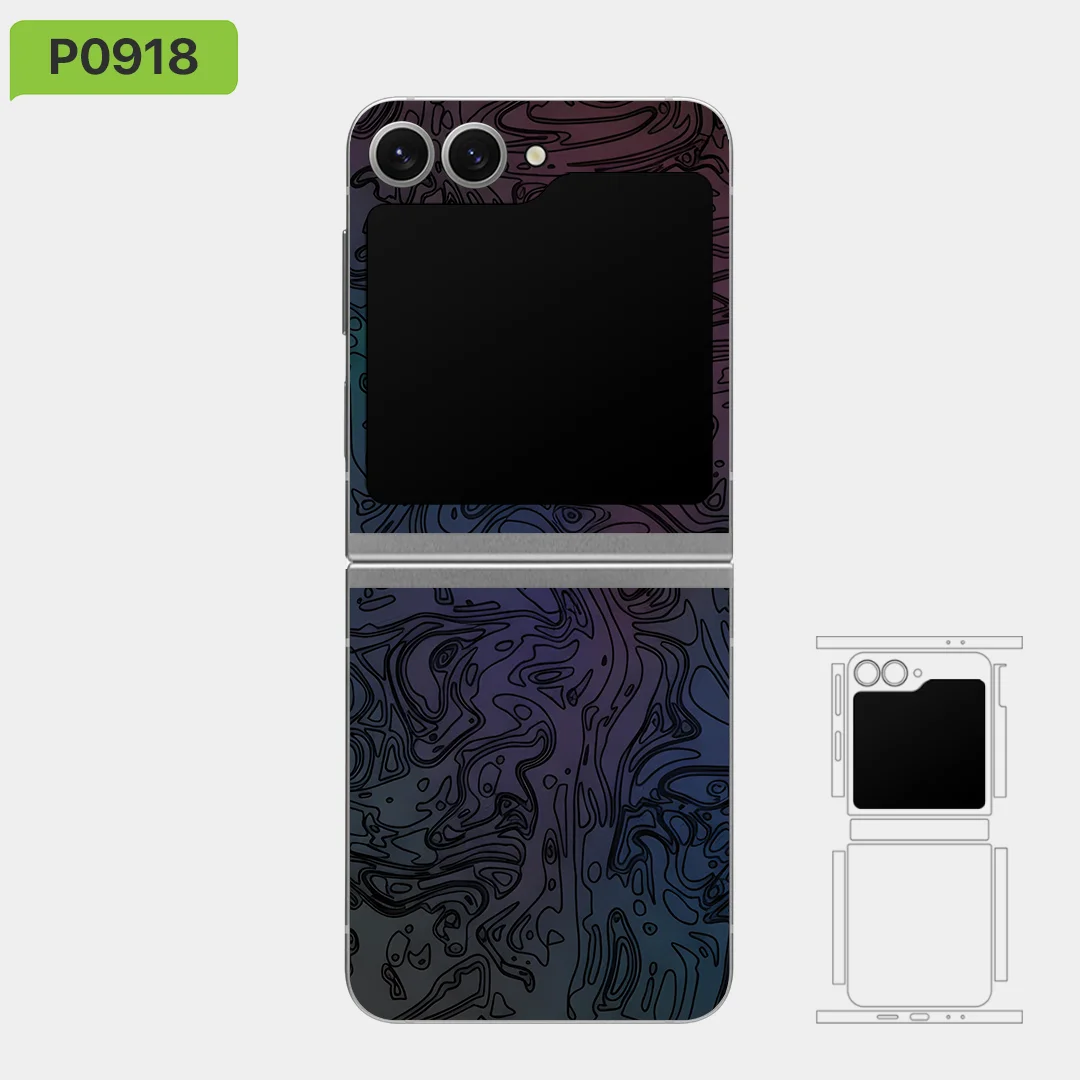 

Skin wrap vinyl, for Samsung Z flip 7/6/5/4/3, Waves Collection By Nexa Skins, Scratch Protection, ZF055