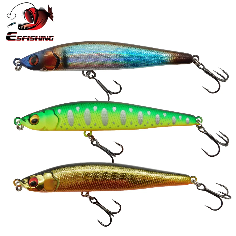 

ESFISHING SinKing Lure Hungry Pencil Minnow 85mm/15g 100mm/22g lipless Jerkbait vibration Fishing Lure Hard Bait