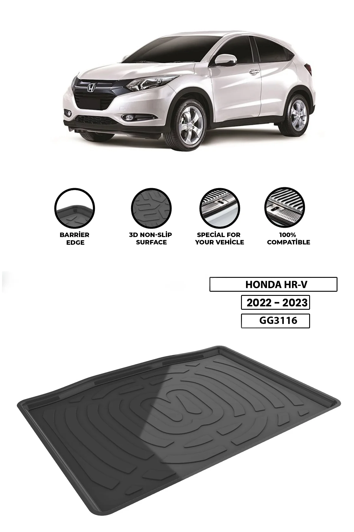 

For HONDA-HR-V-2022-2023 luggage compartment Diffuser Extension Rear Bumper Attachment Luggage compartment