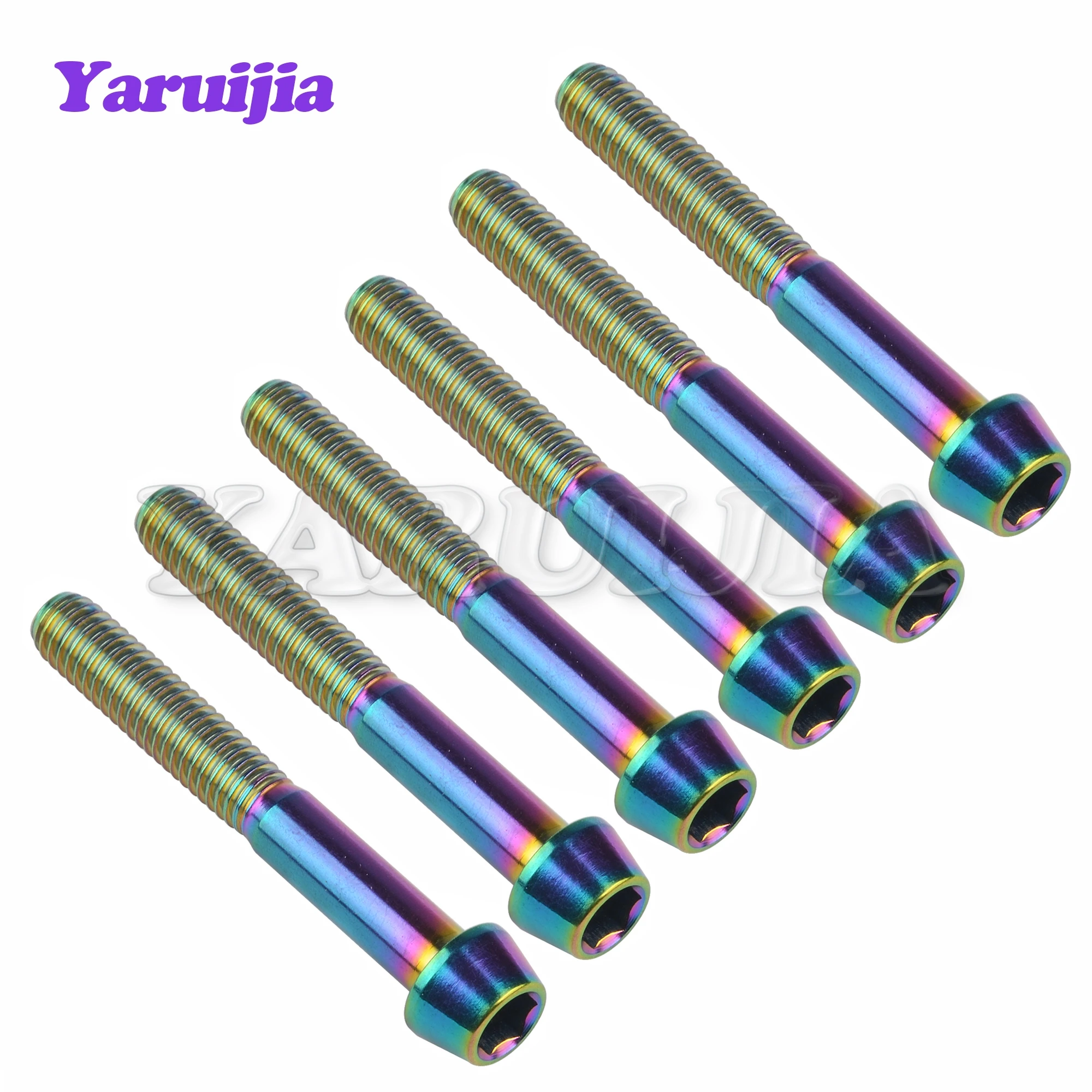 Titanium Ti M5/M6/M8x9/10/15/16/18/20/25/30/35~65mm Allen Key Taper Head Bolt Screw for Bicycle Stem Seatpost Bicycle Parts GR5