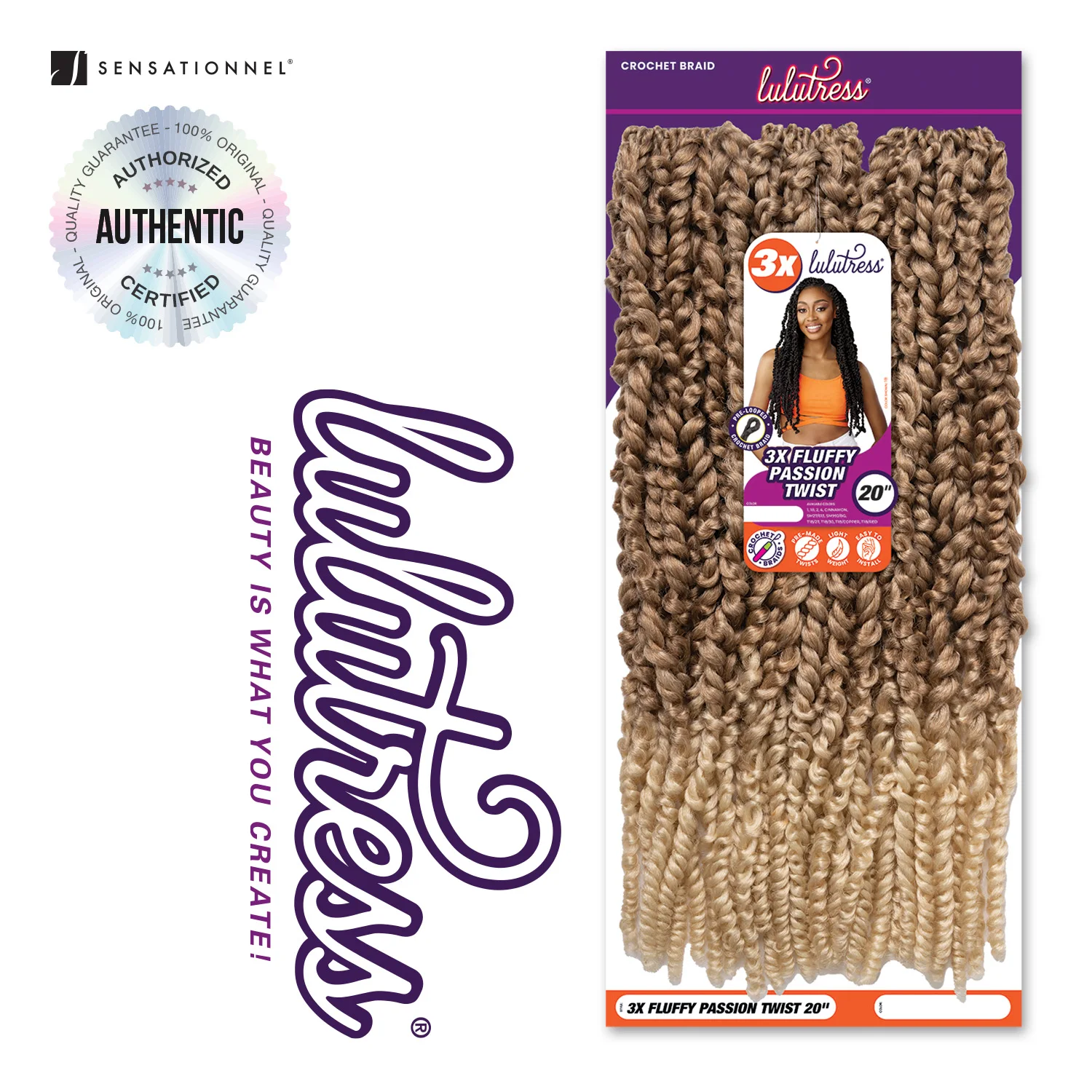 Senssationnel-جدائل الكروشيه المنفوشة ، 20 بوصة ، حجم فاخر ، نسيج ناعم ، تركيب سهل ، 3X