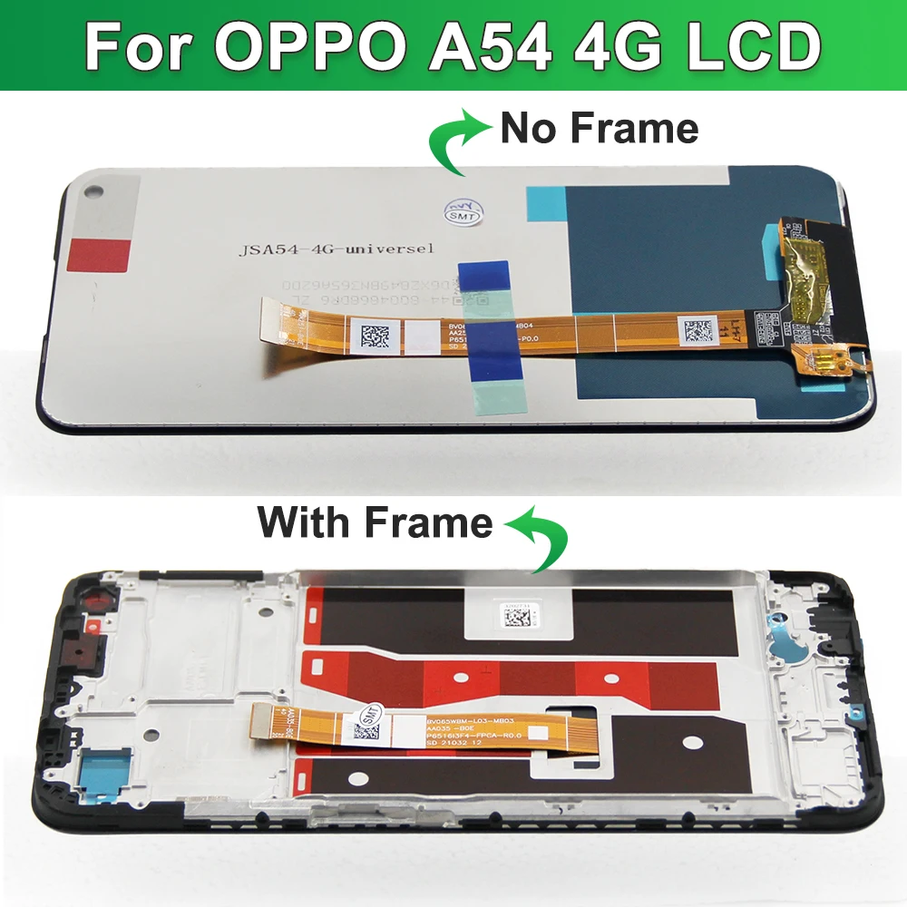 For OPPO A54 4G CPH2239 LCD Display Touch Screen Digitizer Assembly For Oppo A54 5G CPH2195 Display With Frame Replace