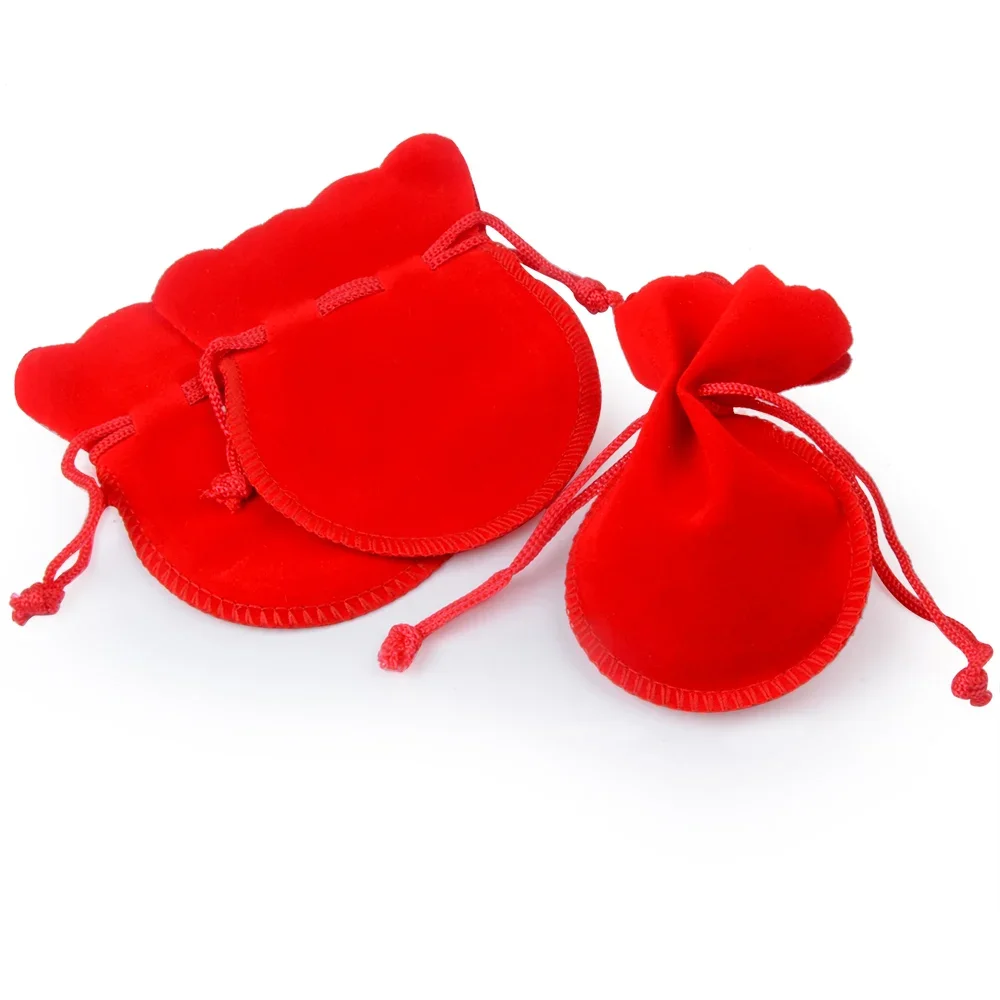 Chanfar 25 sztuk 7x9cm aksamitna torba biały czerwony czarny różowy etui ze sznurkiem kształt kalabasy torby do pakowania prezentów na woreczki ślubne — zdjęcie 2