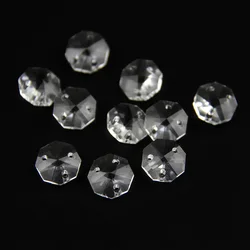 Camal – perles en cristal octogonales transparentes, 3 trous de 14mm, 20 pièces, en vrac, prismes, éclairage de lustre, partie rideaux, décoration de maison, mariage