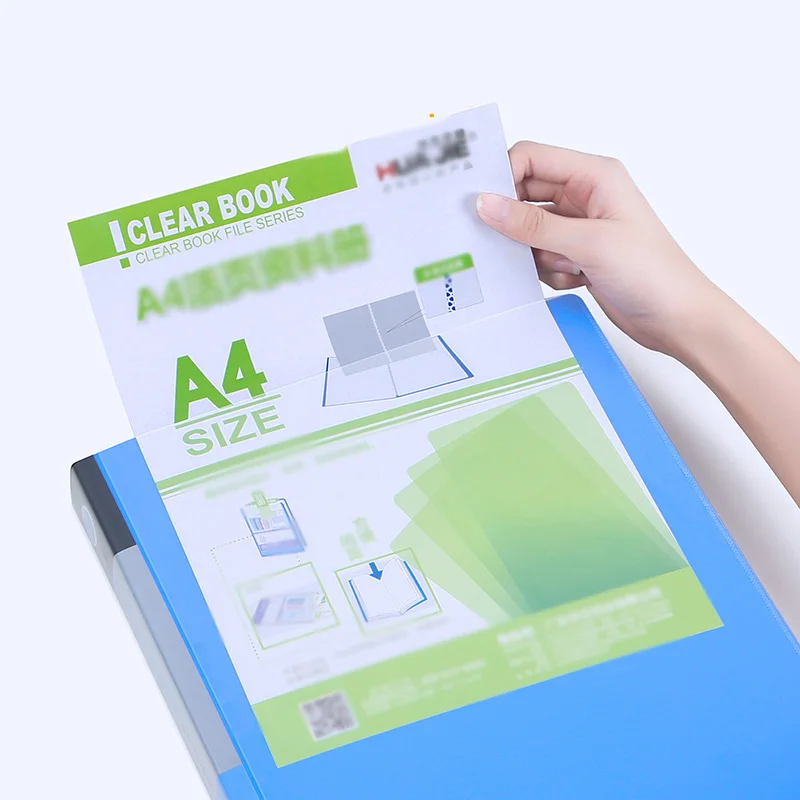 HUAJIE A4 20/40/60 صفحة مجلد بلاستيكي، مجلد ملفات PP سميك، منظم مستندات للمكتب، حامل ورق الطالب