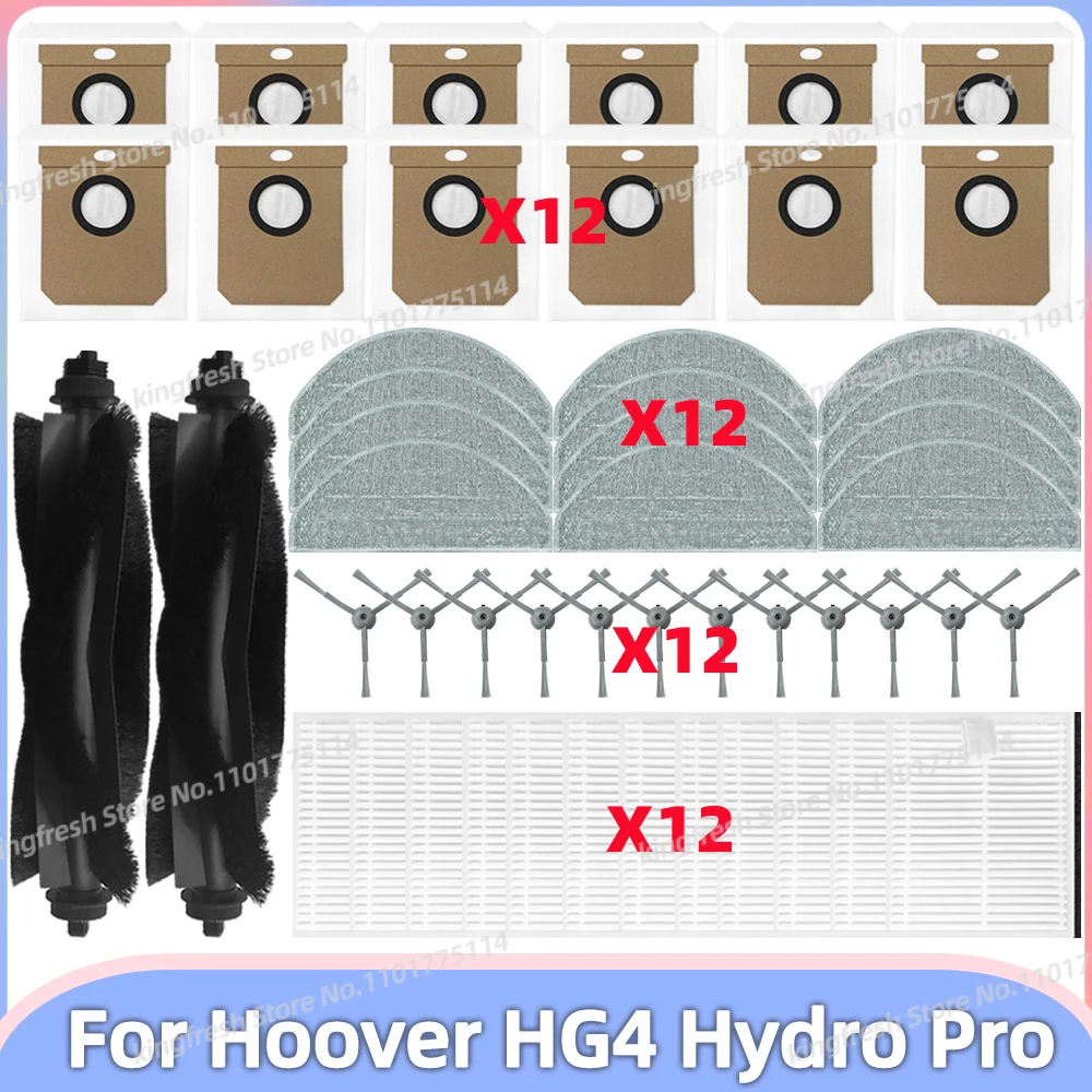 Compatible For Hoover HG4 Hydro Pro / Hoover HG4 Hydro Vacuum Parts Main Roller Side Brush Hepa FIlter Dust Bag Accessories