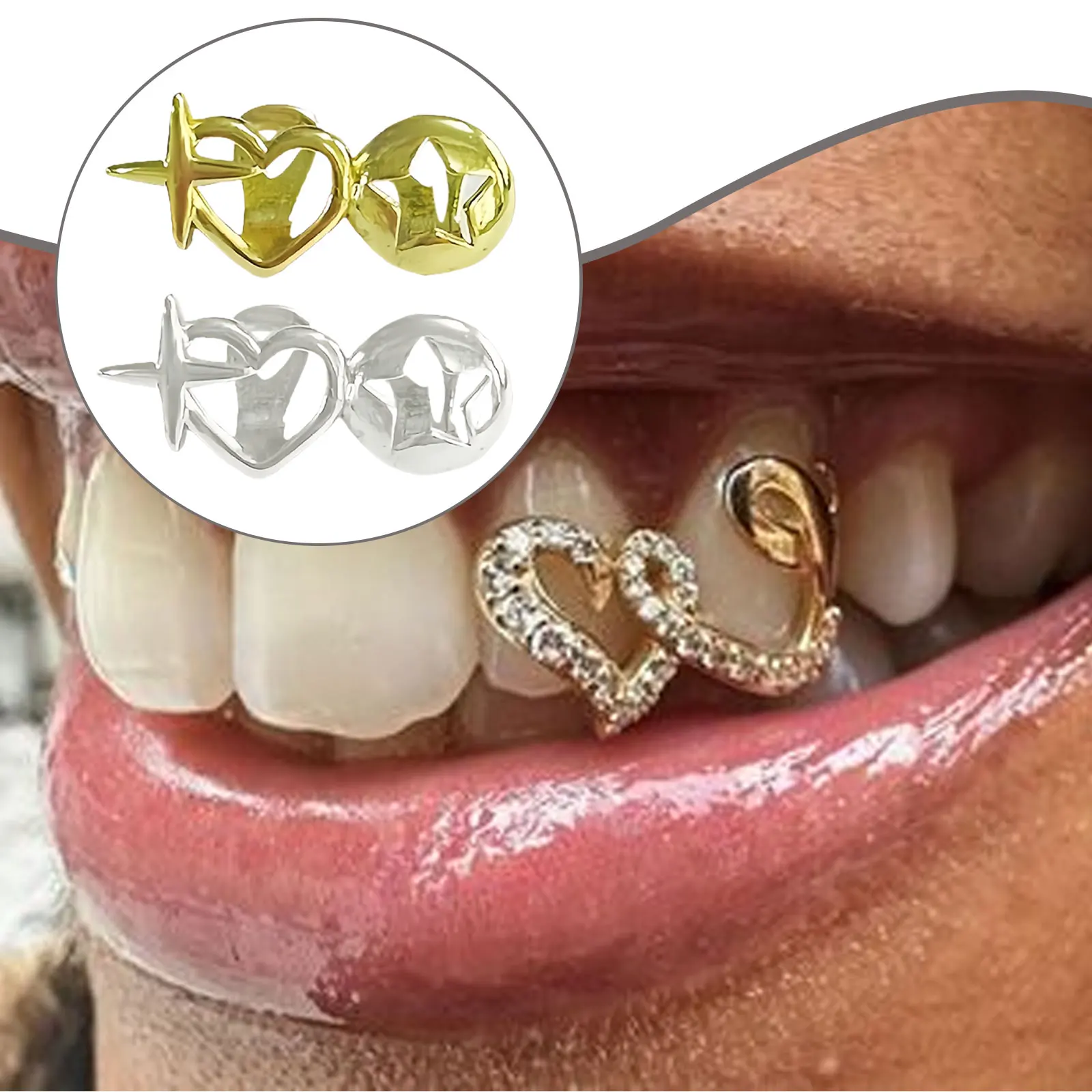 

Креативные модные медные детали для украшения зубов на Хэллоуин, декор для зубов в стиле хип-хоп, прочный для взрослых, музыкальный фестиваль, сценическое выступление