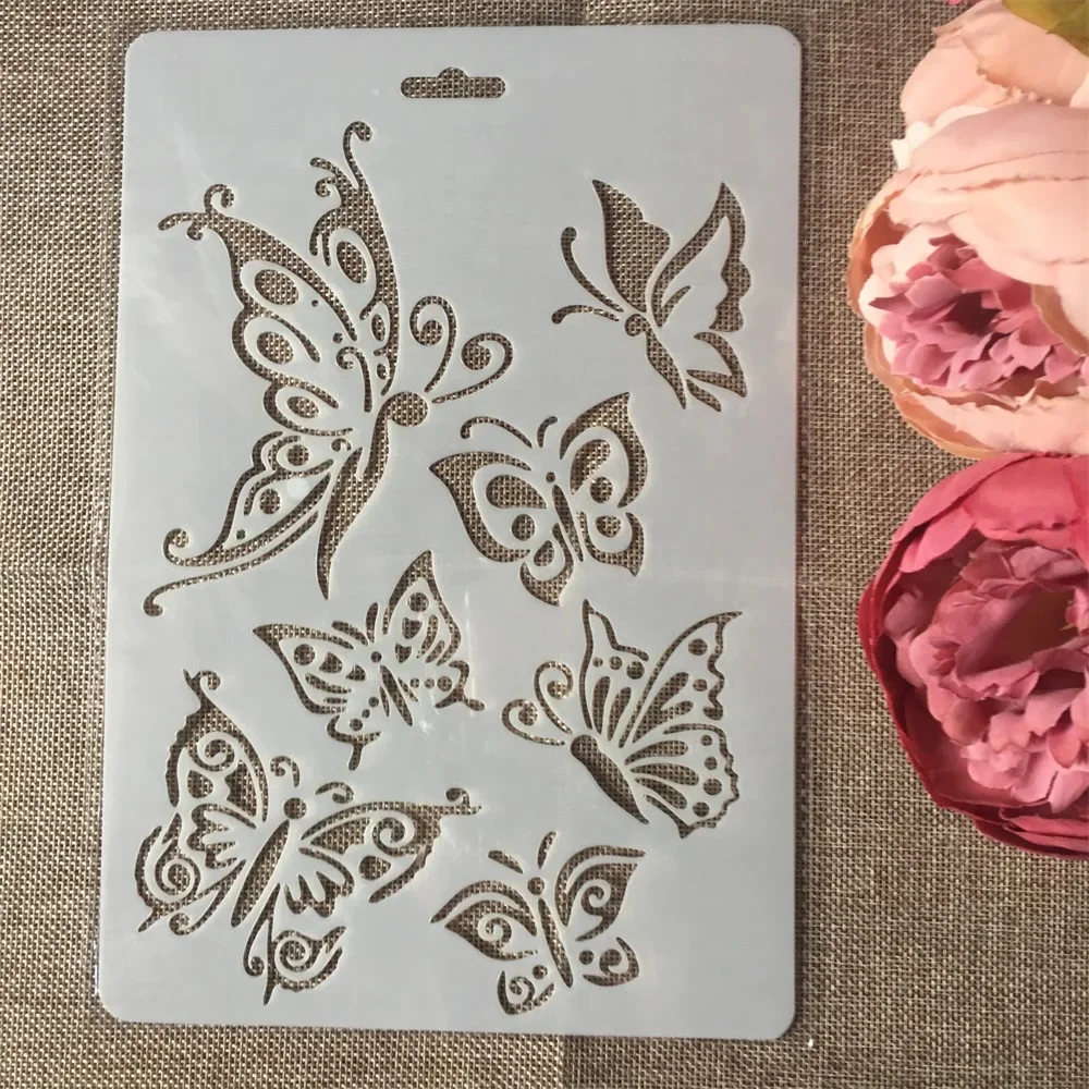 1 sztuk 27.5X19cm motyl DIY Craft Layering szablony malowanie Scrapbooking tłoczenie szablony do albumu karta papierowa szablon — zdjęcie 2