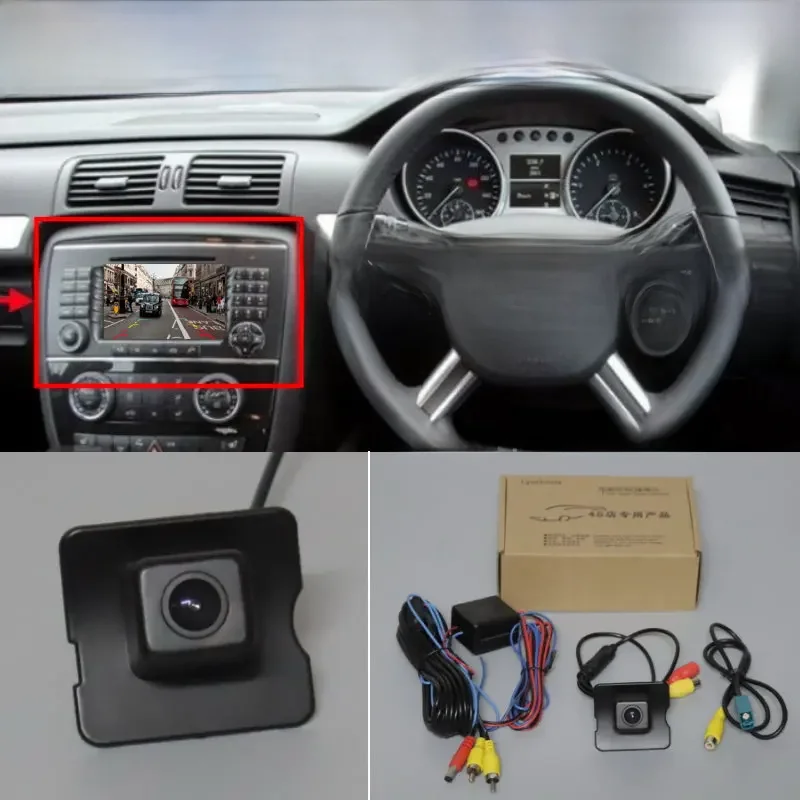 Do Mercedes Benz M ML W164 R W251 2006-2013 GL X164 GL350 GL450 GL500 RCA i oryginalny ekran kompatybilny z tylną kamerą samochodową HD — zdjęcie 2