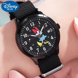 Disney Official Unisex Micky Minnie Mouse Japan Quartz Wristwatch Cartoon Dial Date Calendar Luminous Hand Men Women Youth Clock