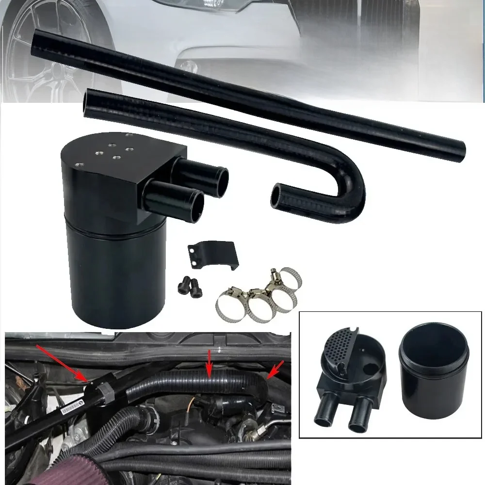 Wysokowydajny zbiornik pojemnik do ściągania oleju z czarnego stopu aluminium dla BMW N54 335i 135i E90 E92 E82 2006-2010 — zdjęcie 2