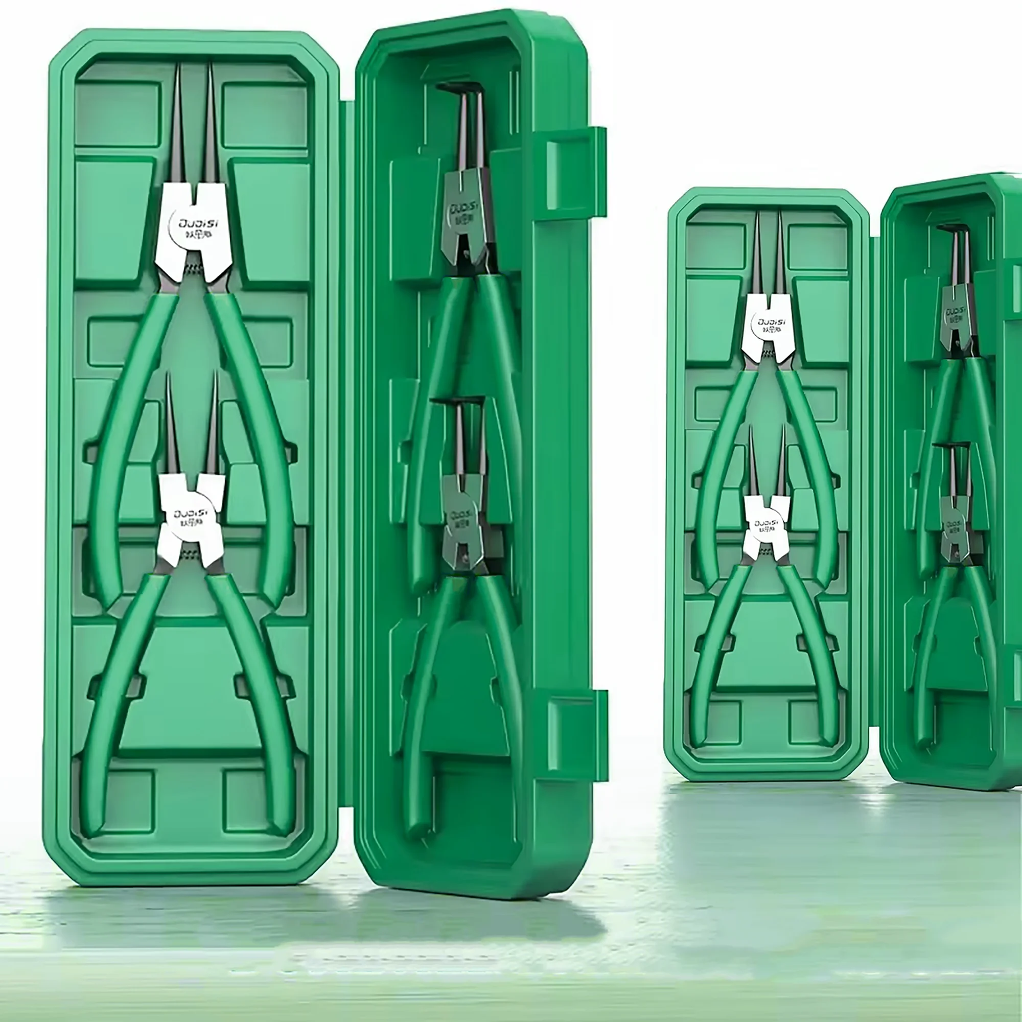 مجموعة 4 قطع من كماشة إحكام متعددة الوظائف، كماشة حلقة الاحتفاظ الداخلية والخارجية للاستخدام الصناعي والديك