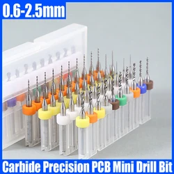 1/5/10 pz 0.6-2.5mm PCB Mini punta da trapano in metallo duro codolo dritto Twist Drill Bit per circuito di stampa CNC Drill Bit Machine