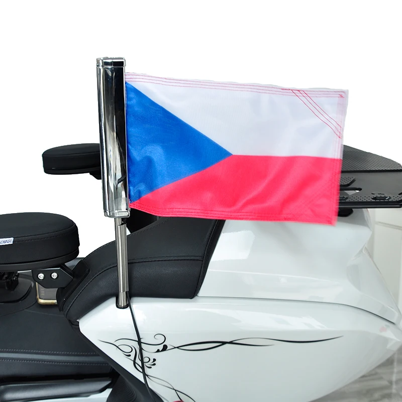 Gold wing GL1800 accesorios moto For Honda CZ National flag decoration passenger luggage LED flag group flagpole group-PANICAL