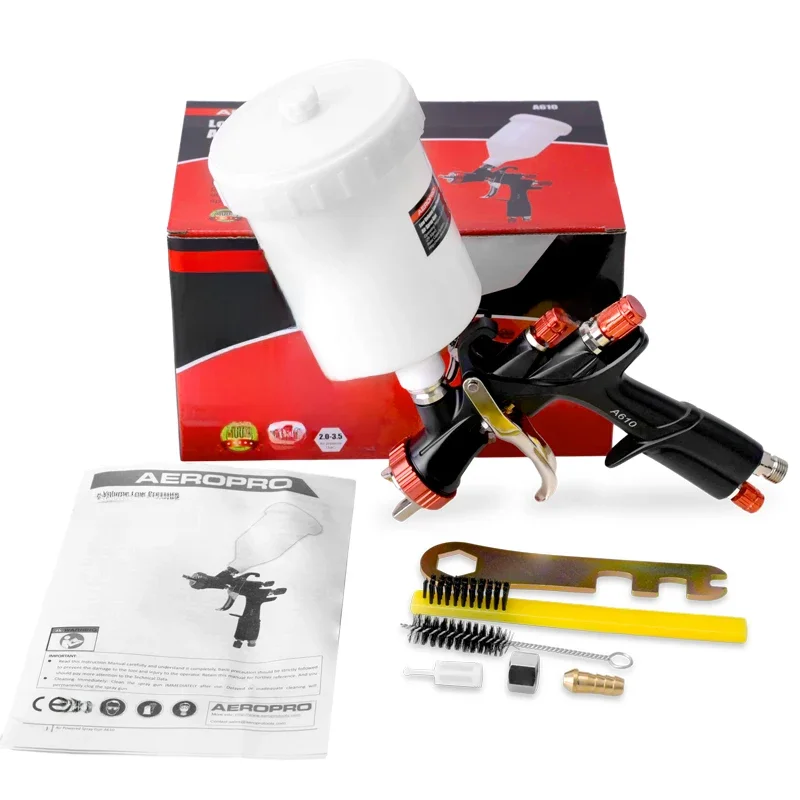 AEROPRO R500 LVLP Air Spray Gun A610 Paint Gun Automotive for House Painting, Car, Furniture, Varnish and Top Coat