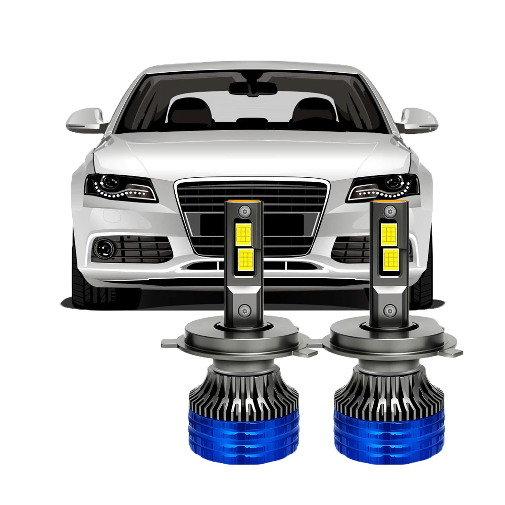 

150W H4 High Low Beam 6000K white Car Headlight Bulbs with Double Copper Tube Cooling fan Headlight Bulbs