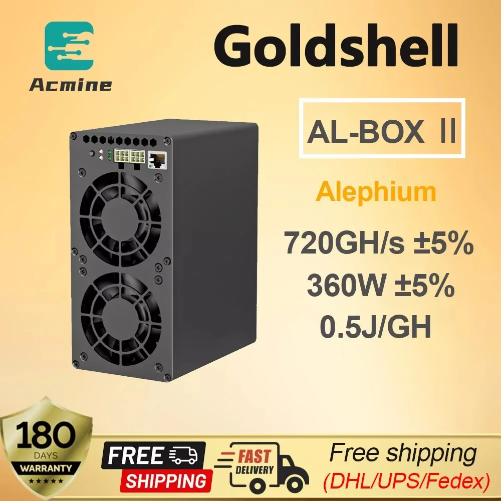 

Купите 3 и получите 2 бесплатно новые Goldshell коробка AL II miner ALPH hashrate 720GH 360W Blake3 Alephium в наличии