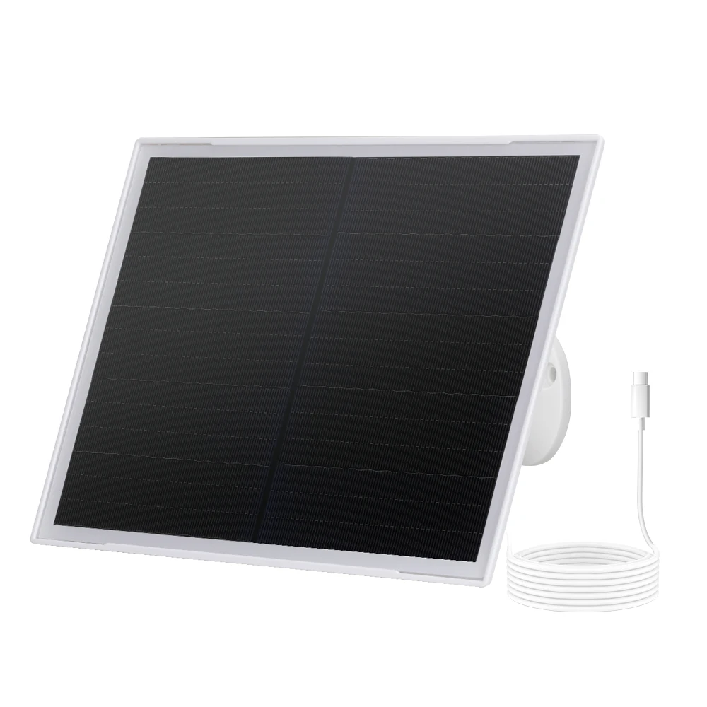 5V Solar Panel for Security Camera 6W Solar Cells Charger Type-C Camera Charging Portable Solar Panels with 360°Adjustable Mount