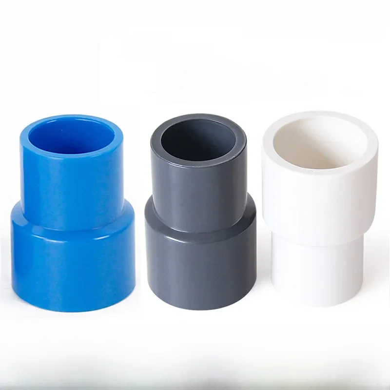 Connecteur PVC 20/25/32/40/50/63/75/90/110/125/160/200mm, connecteur réducteur droit, Joint de raccord de tuyau d'eau bleu/blanc/gris