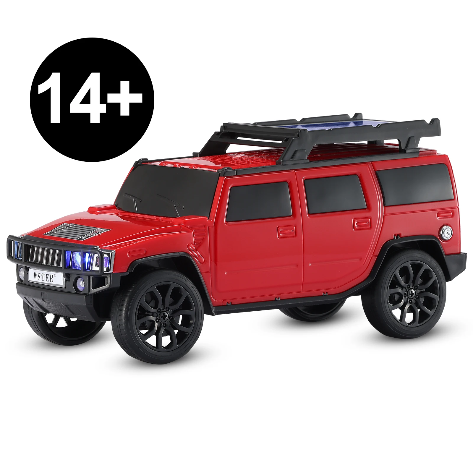 

WS-696 Solar Bluetooth Speaker, Off-Road Car Design, HD Sound, TWS Stereo, LED Party Lights, USB/TF, FM, Mic, Room Decor