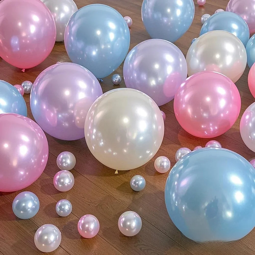 Ballons à Hélium Très Brillants de Couleur Rose, Bleue et Blanche, Fournitures de Décoration pour Mariage, Anniversaire, ixPréChristophe, 5/10/12 Pouces