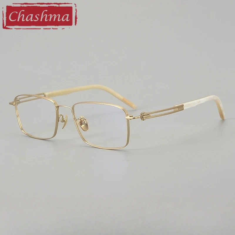 

Chashma Prescription Glasses Top Quality Men Pure Titanium Ox Horn Temple Gentlemen for Recipe Eyewear Optical Spectacles Frames