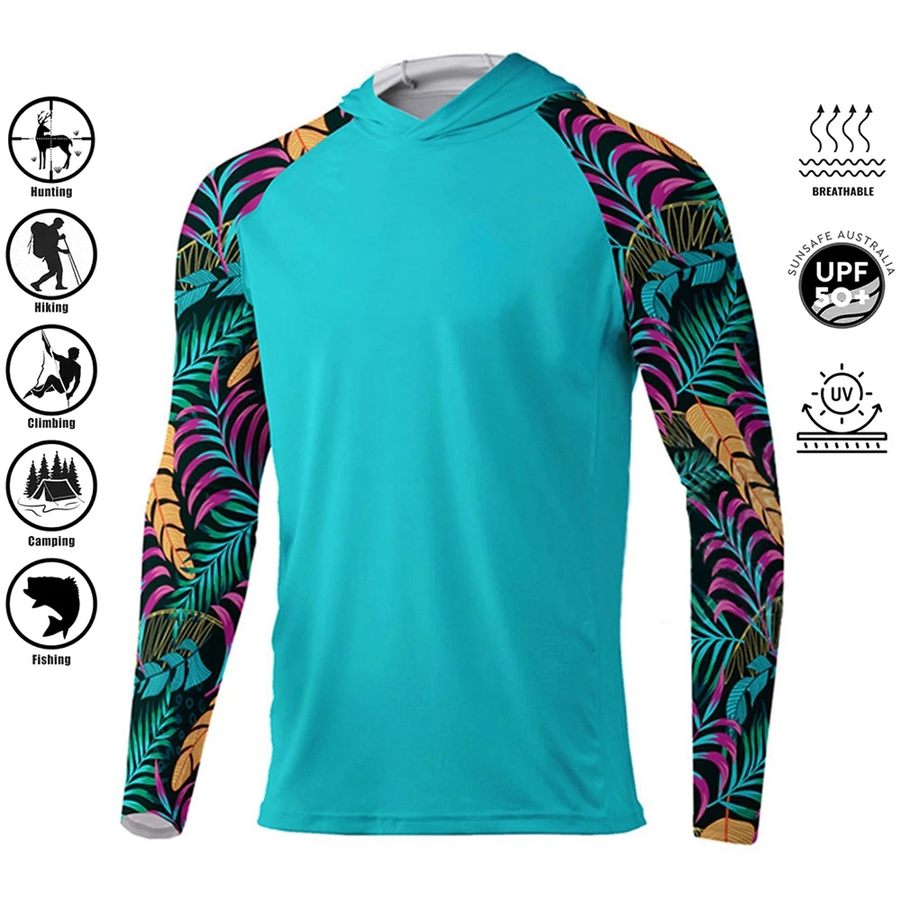 New Fishing Hoodie Pelagic Men Clothes Summer Breathable Long Sleeve Fishing Shirt Sun Protection Camouflage Fishing Shirts Tops