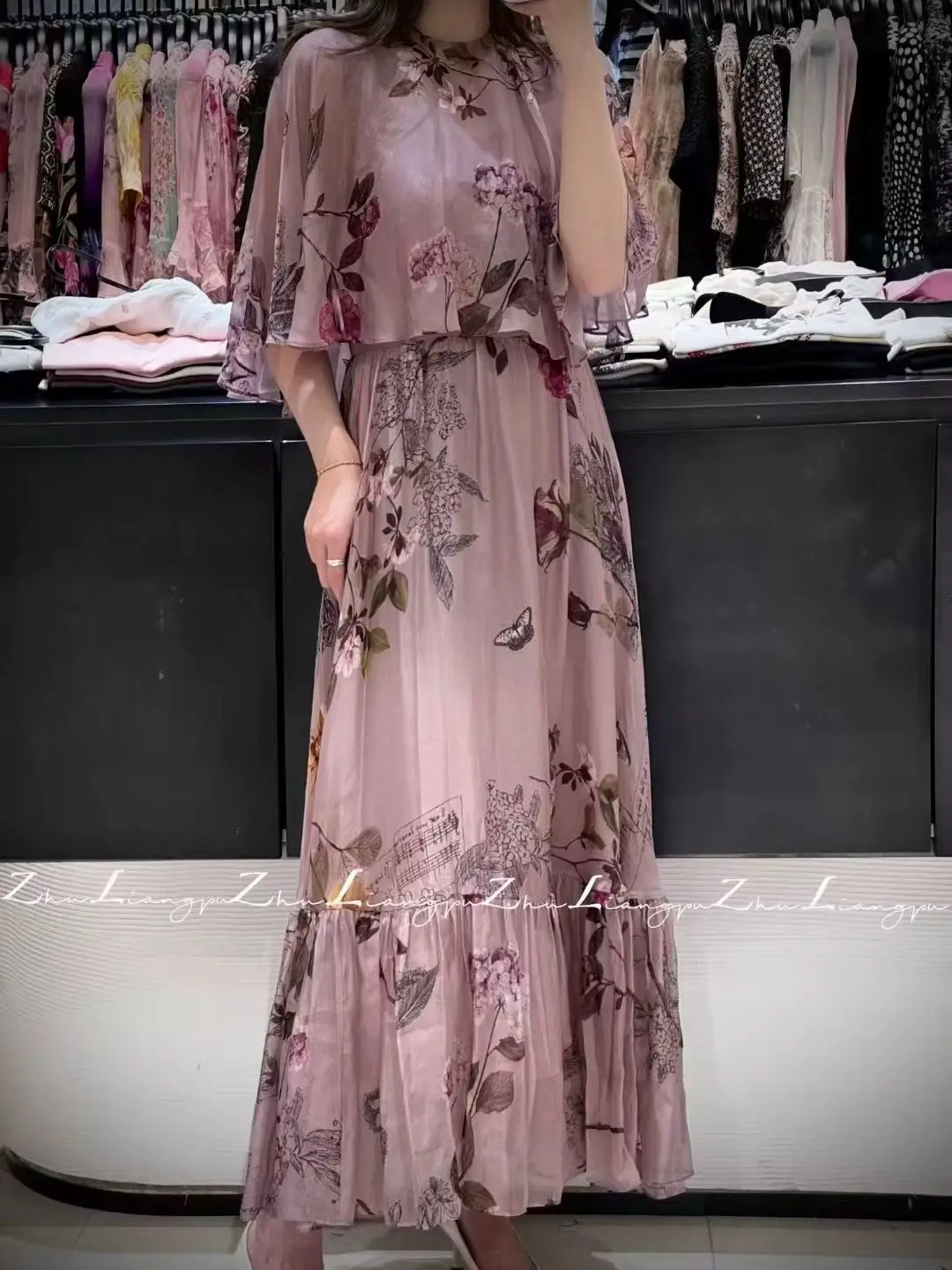 

Bohemian exquisite women's summer lightweight pure silk maxi dress