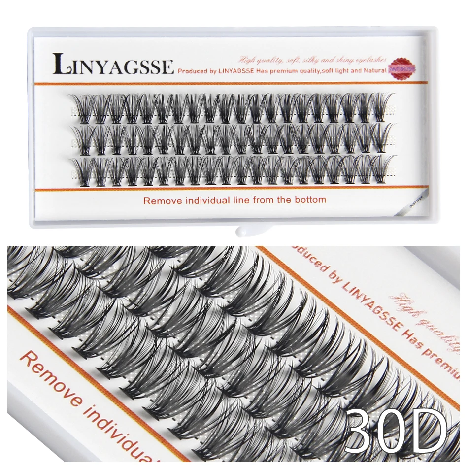 LINYAGSSE 20D 30D 0.07 10pcs/lot Self-Grafting Cluster Lashes Natural Mink Eyelash Individual Extension Lashes Makeup Cilias