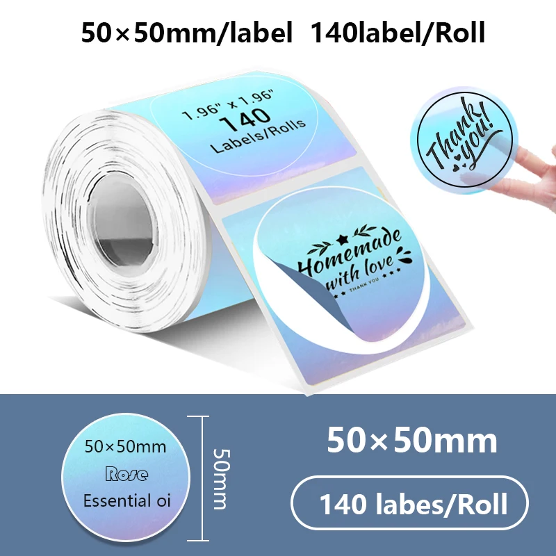 Phomemo Gradiënt zelfklevend label 50x50mm Geschikt voor M110 M220 M221 M120 DIY Logo Barcodelabel Geschikt voor E210 P50 DETONG P1